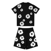 Women's And Men's Casual Loose Fitting Printed T-shirt And Shorts Two-Piece Street Fashion Trend Short Sleeves+shorts L juoda