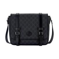 Gucci GG Monogram Canvas Messenger Crossbody Bag In Black For Men Daily Use Basic Set (Bag+Dust Bag)