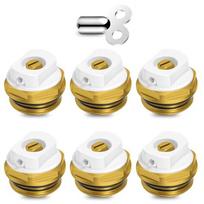 6 Radiator Exhaust Valves with 12 Inch Brass Heated Drain Valve and Vent Key for Standard Radiators and Heating Systems