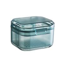 Mouthguard Container Oral Cleaning Box Sealed False Teeth Storage Box Dental Storage Case Teeth Braces Box Denture Bath Box mėlyna