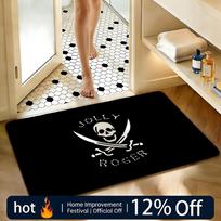 Soft Absorbent Non-Slip Rug Logo pirate logo Floor Mat Home Decor Doormat Bedroom Floor Mat Shower Carpet 40x60cm