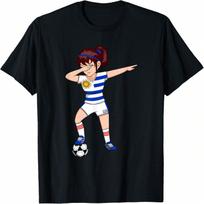 Dabbing Soccer Girl Uruguay Jersey Uruguayan Football Lovers T-Shirt S įvairiaspalvis