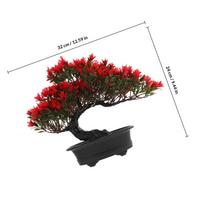 Emulated Bonsai Pine Tree Plastic Simulation Plant Realistic Details Indoor Outdoor Home Office Decorative Bonsai Ornament raudona