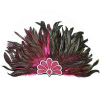 Stage Performance Feather Headpiece Brazilian Carnival Feather Headdress  Carnival Events rožinė raudona spalva