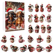 Dachshunds Dog Advent Calendar With Funny Dachshunds Figure Christmas Ornaments Xmas Advent Calendar Xmas Gifts for Dog Lover as shown