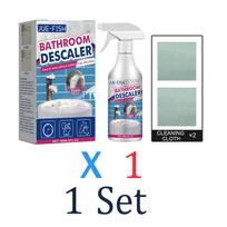 Shower Glass Cleaner Bathroom Foam Spray Limescale Remover Stainless Steel Polish Sink Bathtub Deep Cleaner 2pcs Cloths 60ml 1 Set