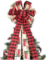 Elegant 1.4 Meter Long Christmas Tree Top Star With Charming Plaid Bow Decoration