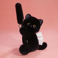 Plush Cat Tissue Box Holder Car Hanging Soft Stuffed Animal Decorative Organizer for Car Interior and Home Use One Size