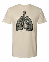 Cottage Cult Clothing Tee T Shirt Cotton Medical Anatomy Victorian Art Lungs #4 S