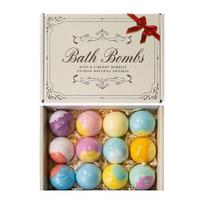 12Pcs Bath Bombs Gift Set, 30g Natural Aromatherapy Bath Fizzies, Handmade Spa Bath Bomb Kit for Relaxation 1set