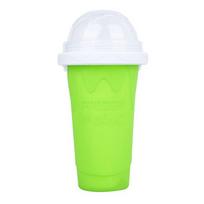 Smoothies Cup Ice Cream Maker Quick-Frozen Silicone Squeeze Cup DIY Milkshake Bottle Slushy Maker Bottle Cup Summer Cooling Cup žalia