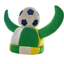 Carnival Football Hat Bull Horn Party Celebration Cheer Prop Cap Festive Fun Essential 21x22cm žalia
