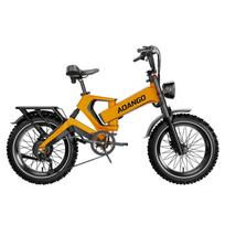 AOANGO K6F Sulankstomas elektrinis dviratis suaugusiems, Juodai oranžinis rėmas, 7 pavaros, 48V 35Ah baterija, 40-50 km/h, tvirtas riebalų padangų dviratis miestui oranžinė