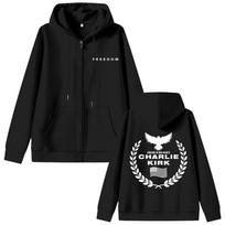 Charlie Kirk Freedom Zipper Hoodie Men Women Clothing Tribute Memorial American Hoodies Man Patriotic Activism Coat S