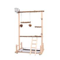 Finch Canary Cage Perch Stand Swing Parrot Swing Tray Toy Bridge Climbing Rope Toy for Parakeet Cockatiel 1