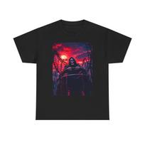 The Grim Reaper Rides a Roller Coaster T-Shirt Funny Halloween Theme Park Tee M