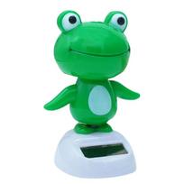 Bobble Head Frog Dashboard Ornament Solar-Powered Froggy Solar Shaking Head Powered Decoration Accessory Interior Car Ornam T7D4