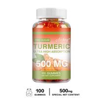 Turmeric blend gummies, containing curcumin extract, 500 mg per serving, all-natural, suitable for both men and women. 100*1