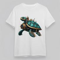 Women's Comfy T-Shirt Mens Womens Tees Top Steampunk Turtle Turquoise Shell Tee Cotton Short Oversize S