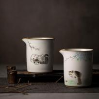 Ceramic tea pitchers chahai cute cat kung fu tea accessories 300ml Style B