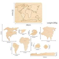 Vaikiškas medinis Montessori žaislas Pasaulio septynių žemynų dėlionė Kūdikiui Ankstyvojo ugdymo Geografijos pažinimo žaislai Vaikų dovanos