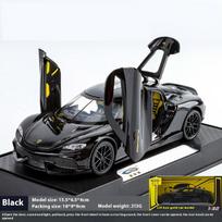 1/32 mastelio Koenigsegg Gemini Gt lydinio superautomobilio modelis Modelio simuliacija Transporto priemonės modelis Garso ir šviesos kolekcija Vaikams skirtas žaislas Dovanos juoda