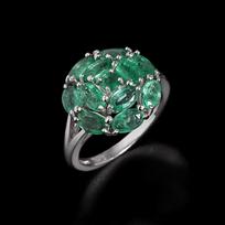 Light luxury 925 sterling silver ring real gemstone Natural oval zambia Emerald fine jewelry elegant and noble gift for women US RING SIZE:6# žalia
