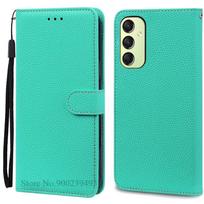 A16 dėklas Samsung Galaxy A16 dėklas piniginė atverčiamas odinis dėklas Samsung Galaxy A16 5G dėklas silikoninis knygutės tipo viršelis Coque Fundas Samsung A16 4G 5G dangaus mėlyna spalva