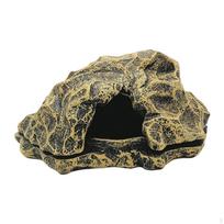 Akvariumo dekoras su slėptuve, pagaminta iš dervos akmens, mažiems ropliams Bronze Color