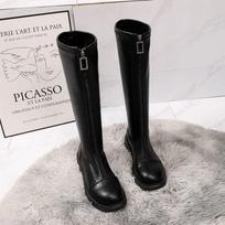 Footwear Long White Shoes For Women Round Toe Ladies Boots Winter Knee High Shaft Elegant With Low Heels On Offer Stylish 35