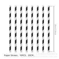 Casino Themed Birthday Party Birthday Decorations Poker Decorations Banners Cutlery Arrangement Black striped straw 10pcs