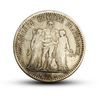 1875 Prancūzija, antikvariniai, kūrybingi, dekoratyviniai monetos, Europos teismo stilius, retro, turistiniai suvenyrai, rankdarbių papuošalai