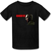 Custom Men's Resident Evil T-shirt Print Cotton Short Tee Shirt US XXXL Black S juoda
