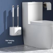 No-Drill Wall-Mounted Silicone Toilet Brush Set