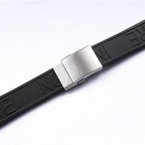 Naujas 22mm 24mm Vandeniui atsparus guminis laikrodžio dirželis Tinka Breit-ling Superocean/CHRONOMAT – Vyriškas Juodas Mėlynas Drugelio tipo Sagties Dirželis 22mm&buckle 1 juoda