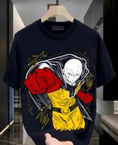 SAITAMA One Punch Man T-Shirt Horror Anime Manga Gifts Black Shirt All Size XL