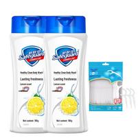 Dr. Tooth Dental Floss Sticks & Safeguard Lemon Shower Gel Bundle