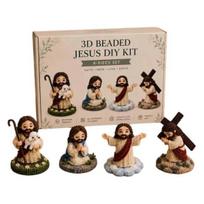 DIY Christian Beading Kit, 3D Beaded Jesus Virgin Mary Figurines Craft Set, Religious Figure Bead Art Kit for Adults Christian Gifts A