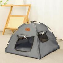 Universal Folding Pet Nest Tent Breathable Stable Cat Outdoor Tent Semi Closed Detachable Pet Bed Tent Outdoor (Grey,S) pilka