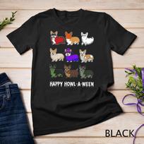 Funny Corgi Dog Halloween Happy Howl-o-ween Unisex T-Shirt Mens Womens Tees Top 2XL