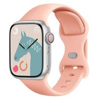 Strap For Apple Watch band 44mm 45mm 41mm 40mm 49mm 42mm Silicone Sport bracelet correa iwatch Series 8 Ultra 2 7 se 3 5 4 6 38 40 41 mm M-L rožinės rožinės spalvos