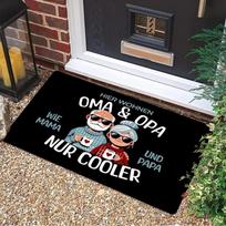 Funny German Oma Opa Door Mat 2D Flat Printed Felt Polyester Composite Grandparents Gift Entrance Rug for Front Door Decor 40cm x 60cm