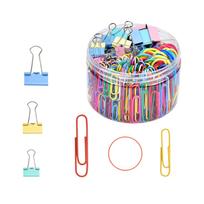 300pcs Office Supplies Set Paper Clips Binder Clips Rubber Bands Assorted Sizes and Styles for Document Organization and Office Use One Size
