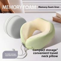 High Quality Portable U-shaped Pillow Memory Foam Ergonomic Travel Pillow Neck Pillow Ultimate Support for Flights šviesiai žalios spalvos