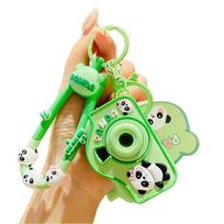 Creative Cartoon Panda Projection Keychain Unique And Fashionable Gift For Students And Car Keys Dance