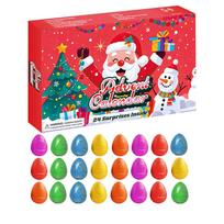 Advent Calendar with 24 Surprise Eggs Christmas Countdown Box Holiday Gift Set for Kids and Family Party Decoration One Size raudona