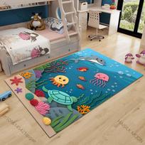 Multiple sizes Ocean animals and coral Carpet for Living Room Bedroom Sofa Home Decor Rus Non-slip Floor Mat Luxury Gift 40x60cm
