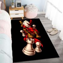 1PC Chess Pieces with Red-black Background Carpet for Living Room Bedroom Sofa Home Decor Rus Non-slip Floor Mat Luxury Gift 40x60cm