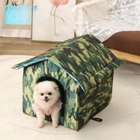 Detachable Stray Cat House Pet Cage with Washable Mat for Outdoor Cats Small Dogs (camouflage,35X33X30CM) kamufliažas
