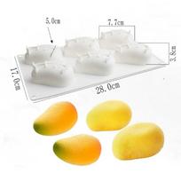 1PC 3D Mango Design Silicone Cake Molds Party Pastry Bakeware Fruit Mousse Cake Mould Kitchen Food Grade Dessert Baking Tools·